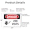 Signmission 208 Volts Danger Sign, Aluminum, 24in W x 18in L, 2PK OS-2PACK-DS-A-1824-L-1007 - alternate 6